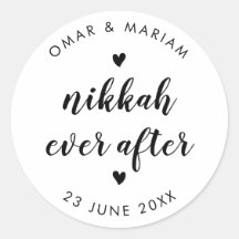 Nikkah Ever na elegante prijsopgave met zwarte tek