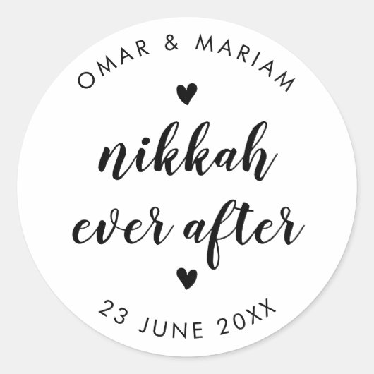 Nikkah Ever na elegante prijsopgave met zwarte tek Ronde Sticker (Voorkant)