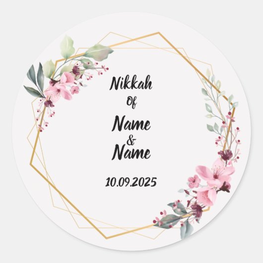 Nikkah favor stickers (Voorkant)