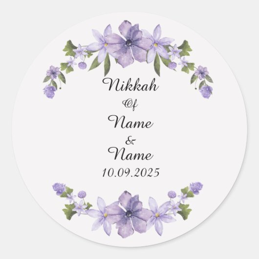 Nikkah gunststickers  ronde sticker (Voorkant)