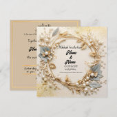 Nikkah huwelijksuitnodiging kaart (Voorkant / Achterkant)