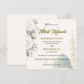 Nikkah Mubarak Islamitische Uitnodiging (Voorkant / Achterkant)