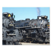 Nikkel Bord Road 759 en 765 stoomlocomotieven Foto Afdruk (Voorkant)