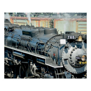 Nikkel Bord Road 765 Stoomlocomotief Perfect Poster