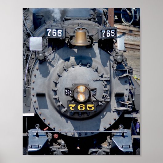 Nikkel Bord Road 765 Stoomlocomotief Poster (Voorkant)