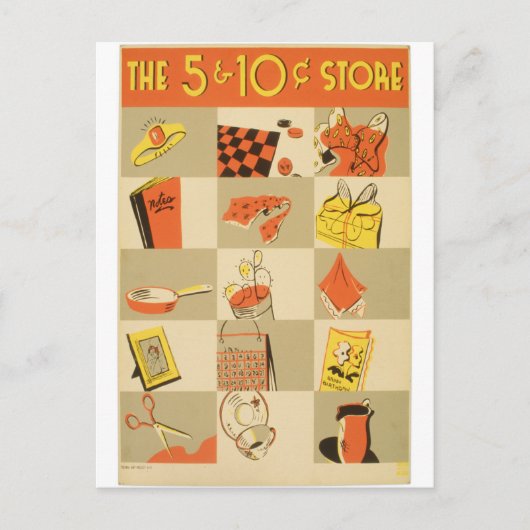 Nikkel en Dime Briefkaart (Voorkant)