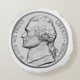 Nikkelmunt rondreis. rond kussen