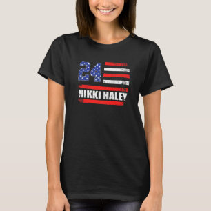 Nikki Haley 2024 Amerikaanse vlag Vlag 1 T-shirt