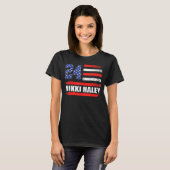 Nikki Haley 2024 Amerikaanse vlag Vlag 1 T-shirt (Voorkant volledig)