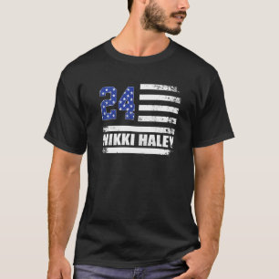Nikki Haley 2024 Amerikaanse vlag Vlag VS T-shirt