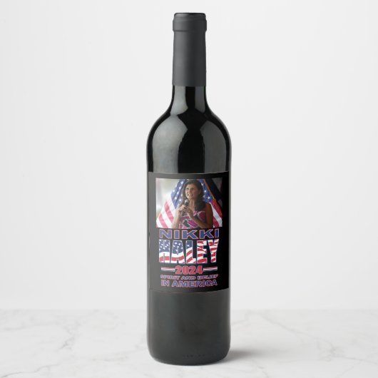 Nikki Haley - 2024 Wijn Etiket (Voorkant)