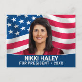 Nikki Haley - Campagne Foto met Amerikaanse vlag Briefkaart (Voorkant)