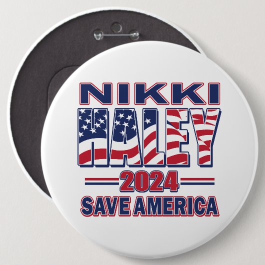Nikki Haley Save America Ronde Button 6,0 Cm (Voorkant /achterkant)