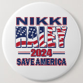 Nikki Haley Save America Ronde Button 6,0 Cm (Voorkant)