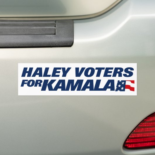 Nikki Haley voor Kamala Harris 2024 Bumpersticker (Op auto)