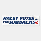 Nikki Haley voor Kamala Harris 2024 Bumpersticker (Voorkant)