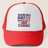 Nikki Haley - Voor President 2024 Trucker Pet (Voorkant)