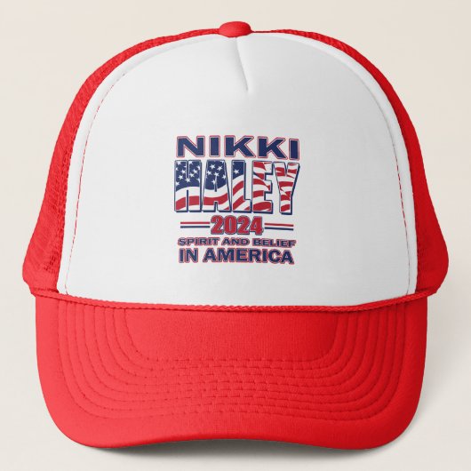 Nikki Haley - Voor President 2024 Trucker Pet (Voorkant)