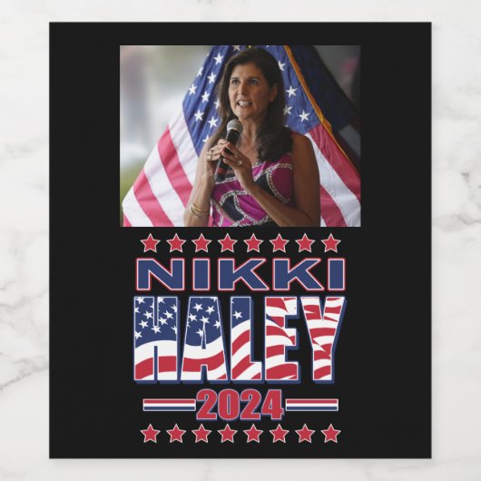 Nikki Haley voor President 2024 Wijn Etiket (Enkel label)