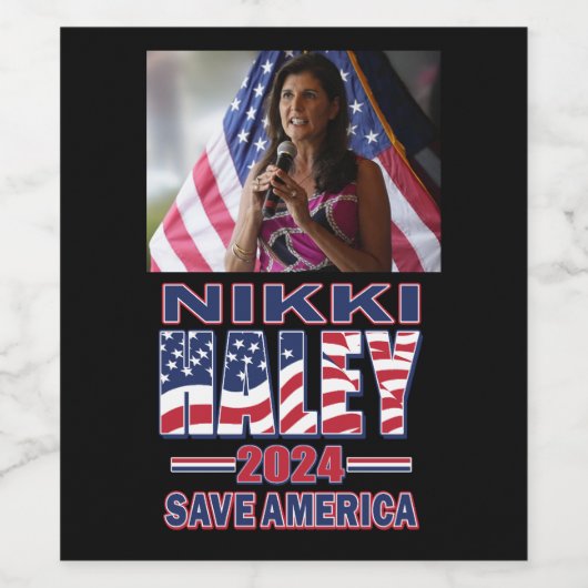 Nikki Haley voor President - Red Amerika Wijn Etiket (Enkel label)