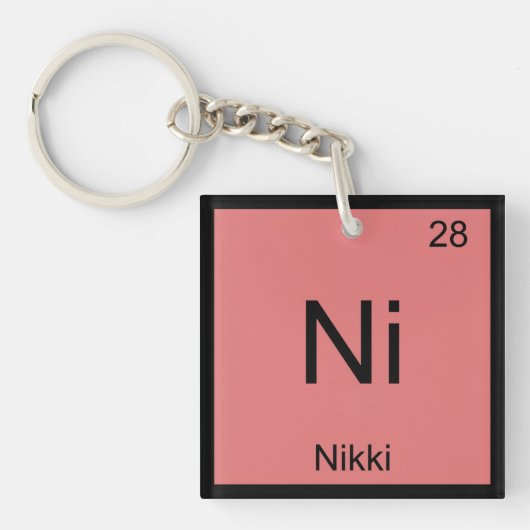 Nikki Name Chemistry Element Periodic Table Sleutelhanger (voorkant)
