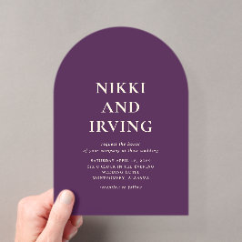 Nikki Paarse bruiloft Acryl Uitnodigingen