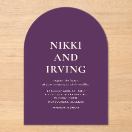 Nikki Paarse bruiloft Acryl Uitnodigingen