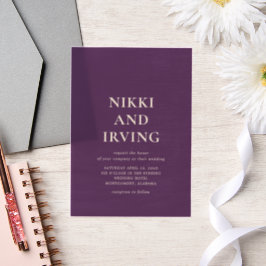 Nikki Paarse bruiloft Vellum Uitnodigingen