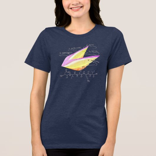 NIKKI peptide, AUC theme, custom text, dark Tri-Blend Shirt (Voorkant)