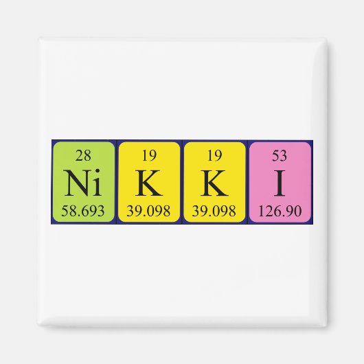 Nikki periodieke lijstnaam magnet (Voorkant)