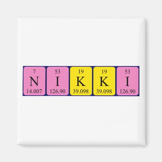 Nikki periodieke lijstnaam magnet (Voorkant)