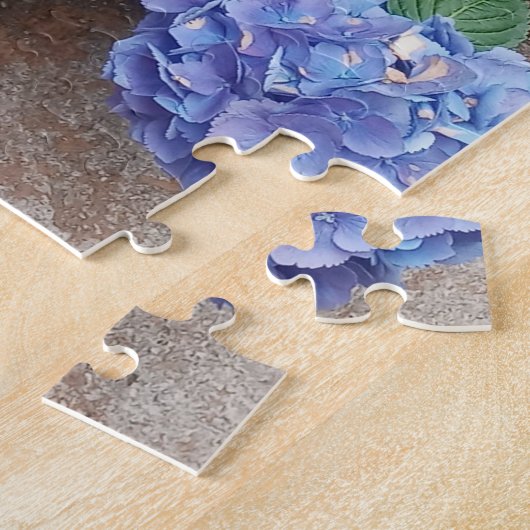 Nikko Blue Hydrangea Bloem Foto Legpuzzel (Zijkant)