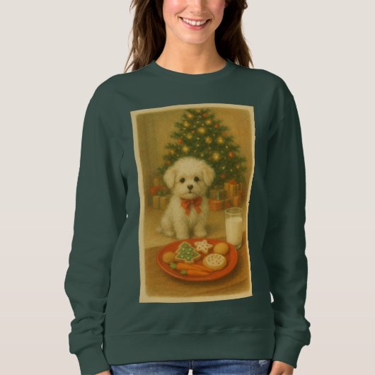 Nikko de hond Kerst Sweatshirt  (Voorkant)