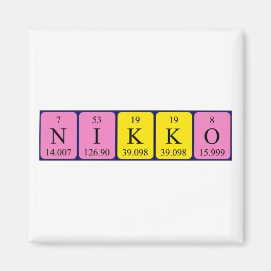 Nikko periodieke handelsnaam magnet (Voorkant)