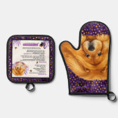 NIKO -CHOW DOG Oven Mitt & Pot Holder Ovenwant & Pannenlap Set (Voorkant)