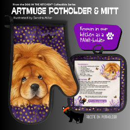 NIKO -CHOW DOG Ovenwant & Pothouder Pannenlap Set