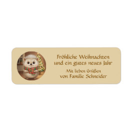 Niko flauschiger Weihnachtsgruß Aufkleber Etiket