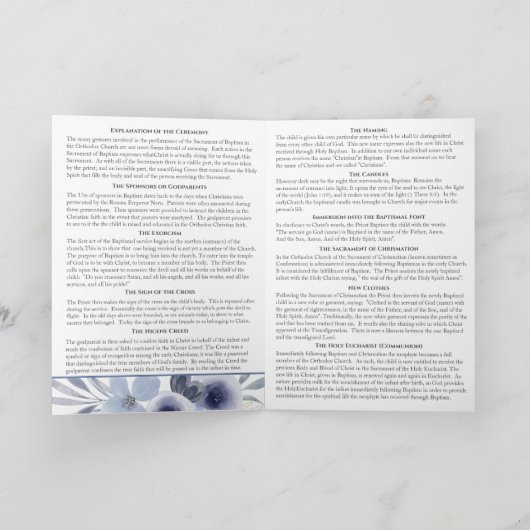 Niko Grieks-orthodox kerkdoopprogramma Programma (Binnen)