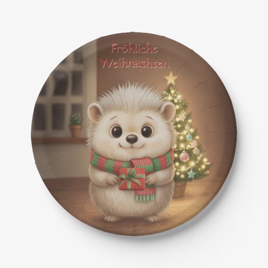 Niko mit Geschenk und Tannenlicht Papieren Bordje (Voorkant)