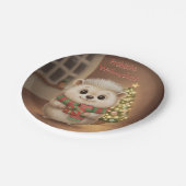 Niko mit Geschenk und Tannenlicht Papieren Bordje (Gekanteld)