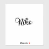 Niko Naam - Handgeschreven kalligrafie Sticker (Vel)