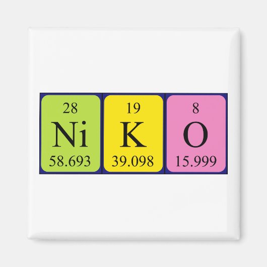 Niko periodieke table name magnet (Voorkant)