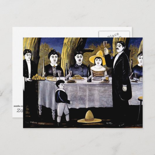 Niko Pirosmani - Familiefeest Briefkaart (Voorkant / Achterkant)