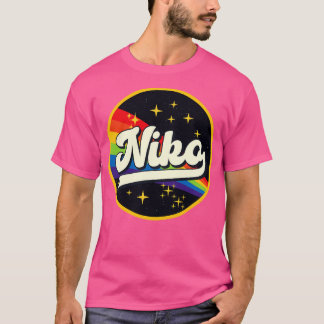 Niko regenboog in ruimte  stijl t-shirt