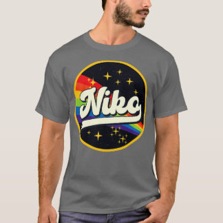 Niko regenboog in ruimte  stijl t-shirt