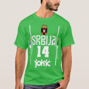 Nikola Jokic Retro Servië Jersey Fan Art T-shirt