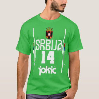 Nikola Jokic Retro Servië Jersey Fan Art T-shirt