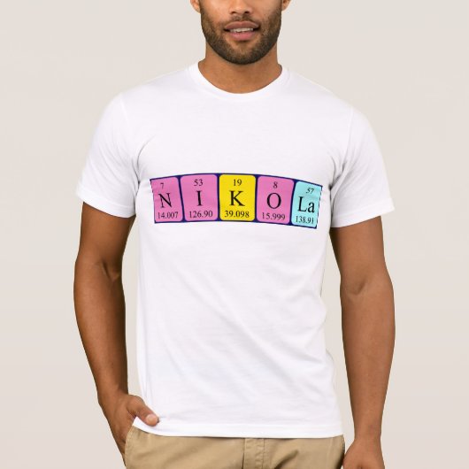 Nikola periodiek table name shirt (Voorkant)