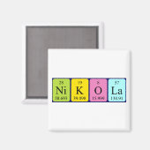 Nikola periodieke table name magnet (Voorkant / Achterkant)