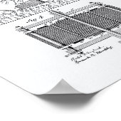 Nikola Tesla 1888 Patent Art - Witboek Poster (Hoek)